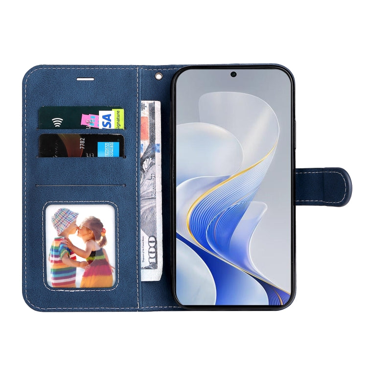 For vivo V40 5G Three Color Splicing Leather Phone Case