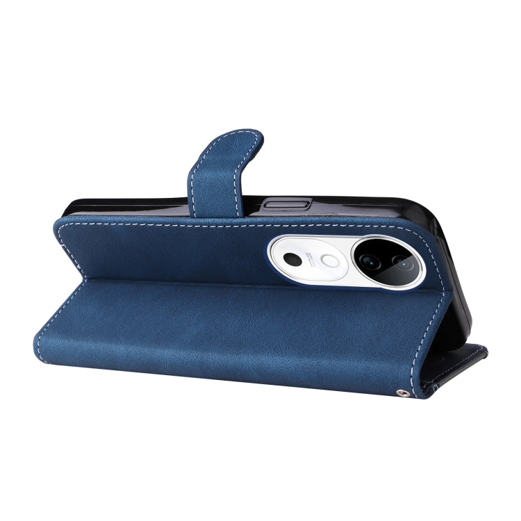 For vivo V40 5G Three Color Splicing Leather Phone Case