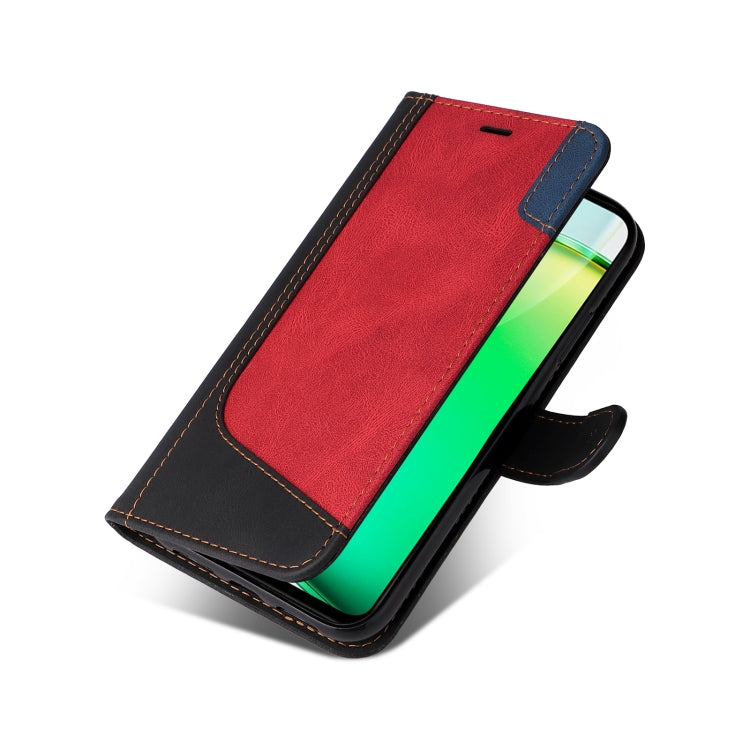 For vivo Y28 4G Three Color Splicing Leather Phone Case