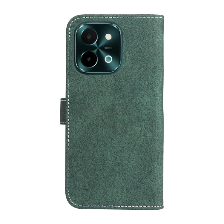 For vivo Y28 4G Three Color Splicing Leather Phone Case