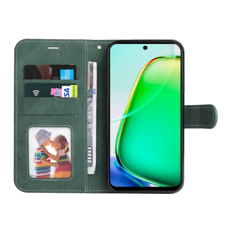 For vivo Y28 4G Three Color Splicing Leather Phone Case