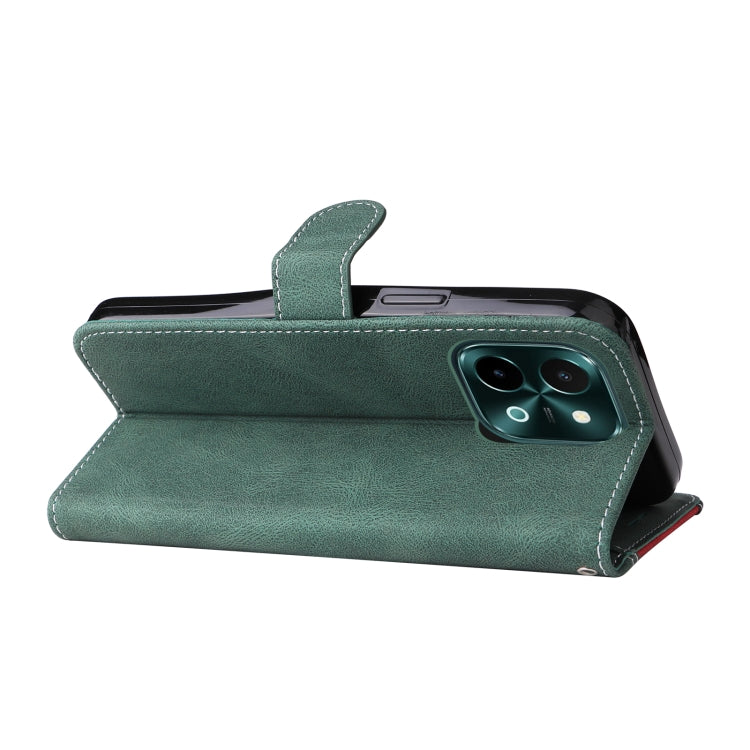 For vivo Y28 4G Three Color Splicing Leather Phone Case