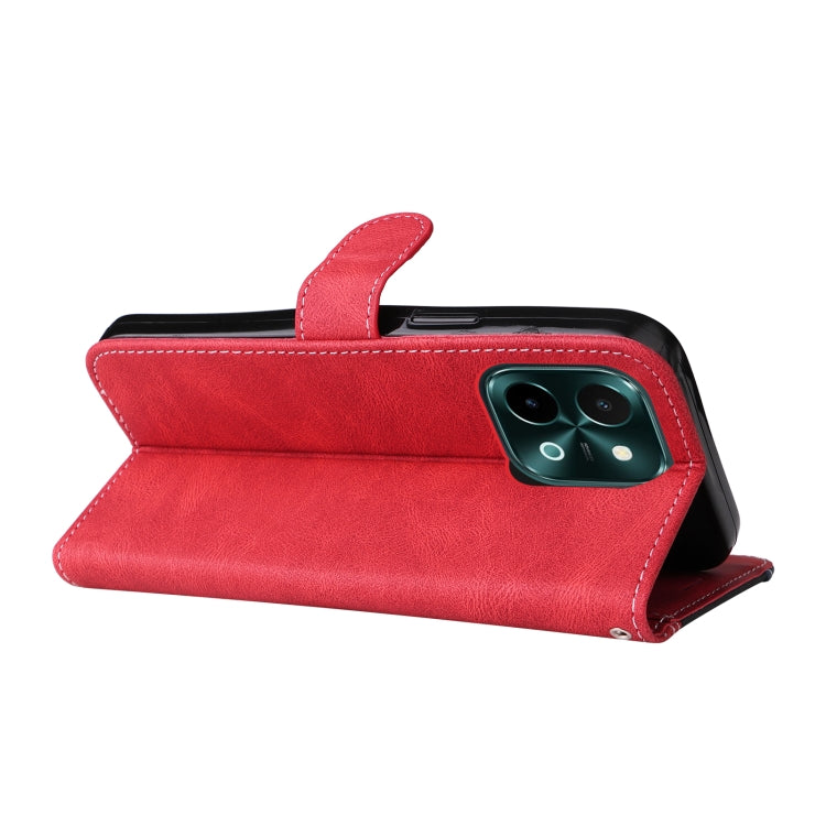 For vivo Y28 4G Three Color Splicing Leather Phone Case