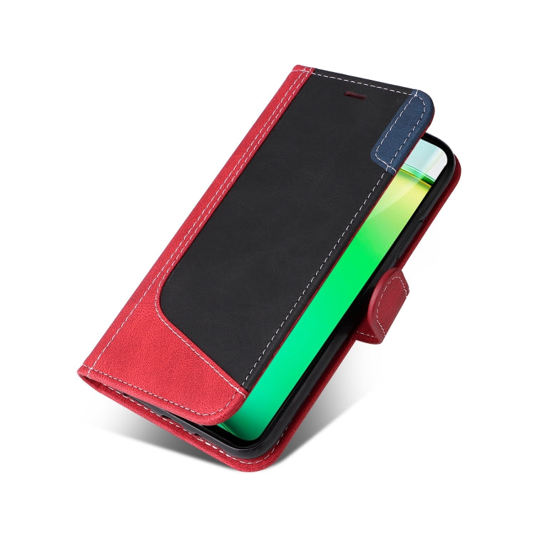 For vivo Y28 4G Three Color Splicing Leather Phone Case