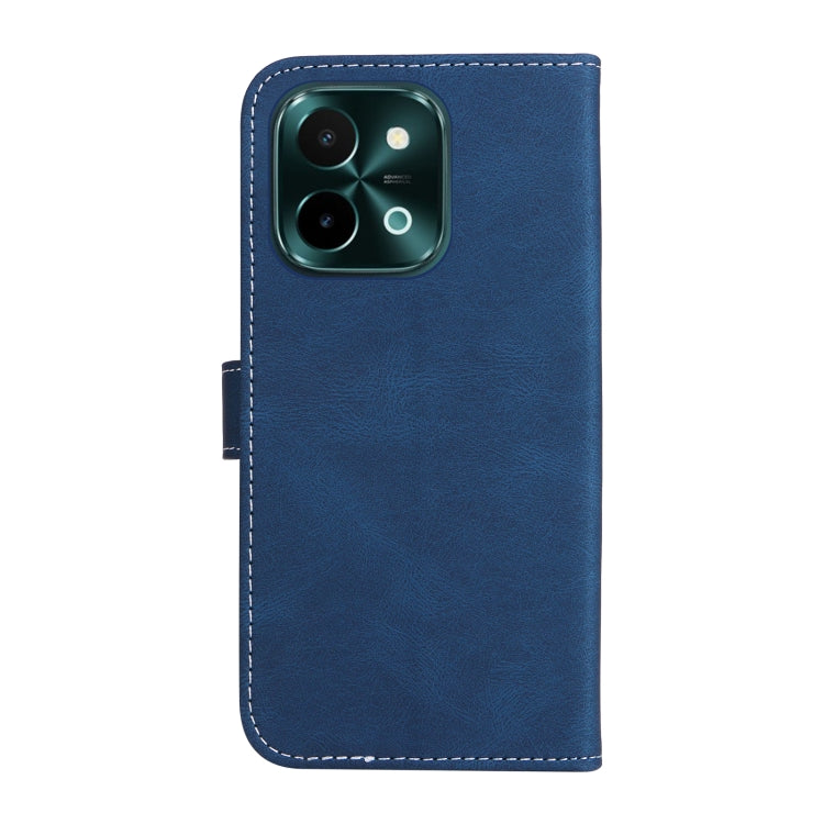 For vivo Y28 4G Three Color Splicing Leather Phone Case
