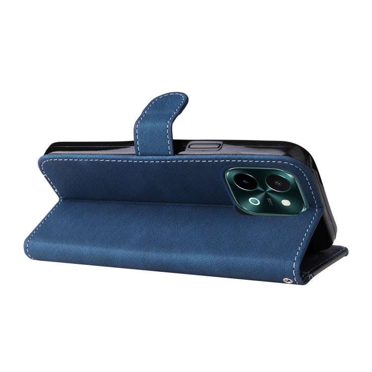 For vivo Y28 4G Three Color Splicing Leather Phone Case
