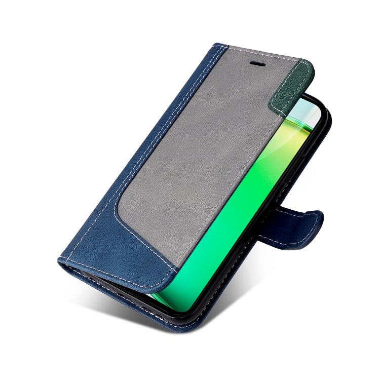 For vivo Y28 4G Three Color Splicing Leather Phone Case
