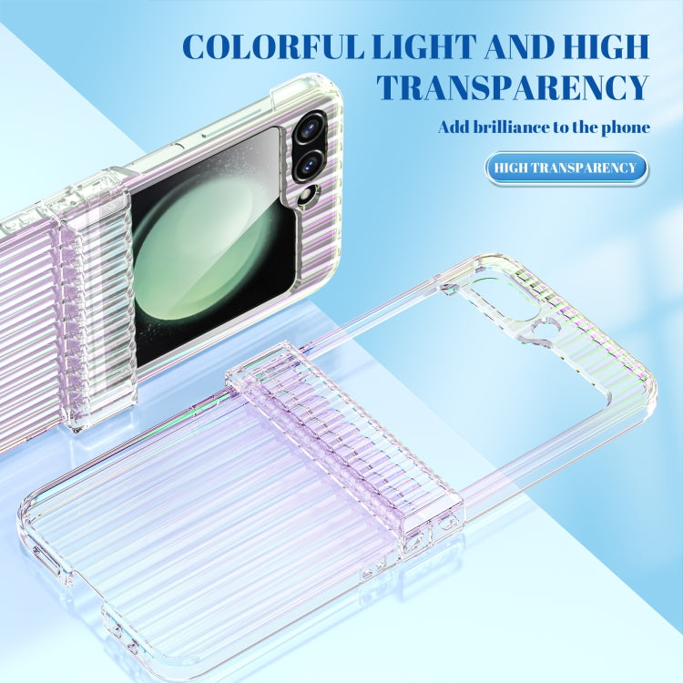 For Samsung Galaxy Z Flip5 5G Vertical Stripe Folding Center Shaft PC Phone Case