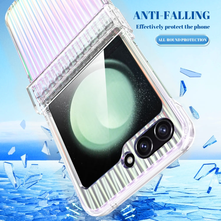 For Samsung Galaxy Z Flip4 5G Vertical Stripe Folding Center Shaft PC Phone Case