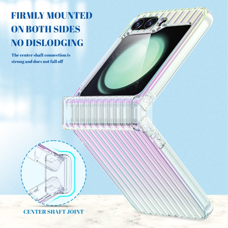 For Samsung Galaxy Z Flip4 5G Vertical Stripe Folding Center Shaft PC Phone Case