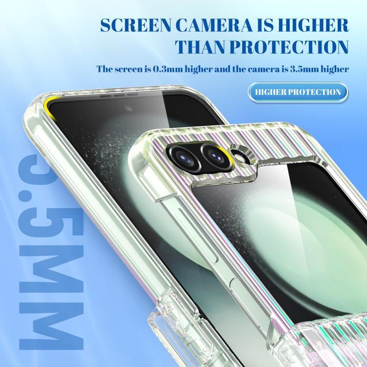 For Samsung Galaxy Z Flip3 5G Vertical Stripe Folding Center Shaft PC Phone Case