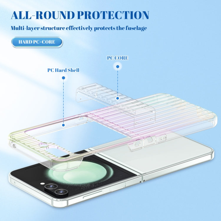 For Samsung Galaxy Z Flip3 5G Vertical Stripe Folding Center Shaft PC Phone Case