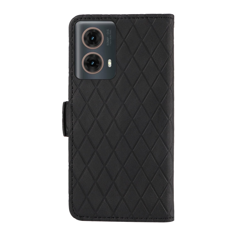 For Motorola Moto G85 Dual-color Rhombic Lattice Leather Phone Case