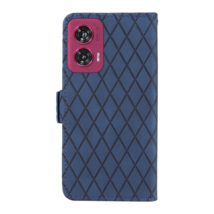 For Motorola Edge 50 Fusion Dual-color Rhombic Lattice Leather Phone Case
