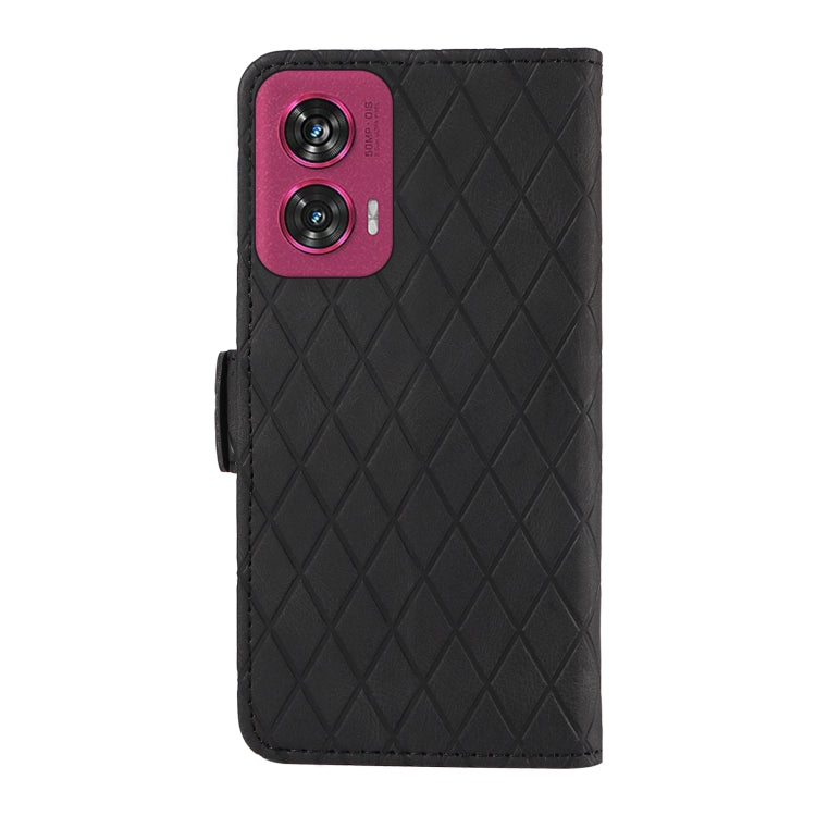 For Motorola Edge 50 Fusion Dual-color Rhombic Lattice Leather Phone Case