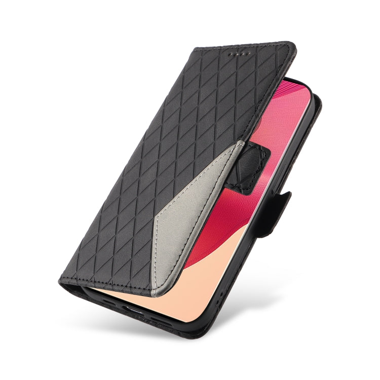 For Motorola Edge 50 Fusion Dual-color Rhombic Lattice Leather Phone Case