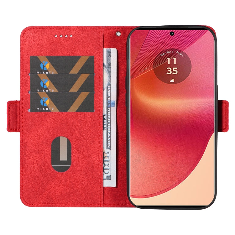 For Motorola Edge 50 Fusion Dual-color Rhombic Lattice Leather Phone Case