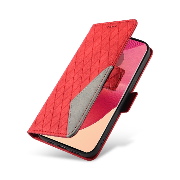 For Motorola Edge 50 Fusion Dual-color Rhombic Lattice Leather Phone Case