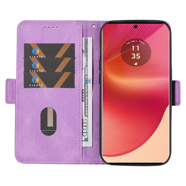 For Motorola Edge 50 Fusion Dual-color Rhombic Lattice Leather Phone Case