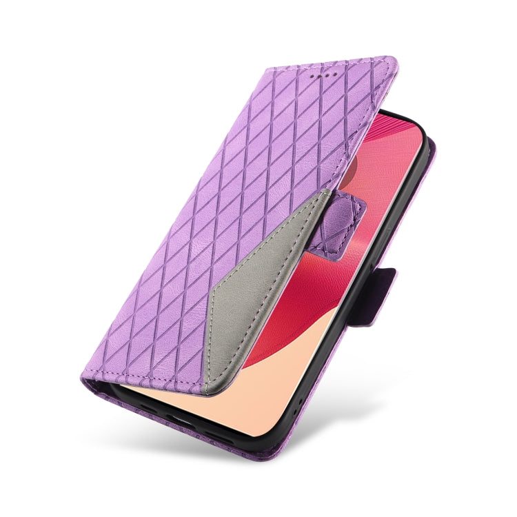For Motorola Edge 50 Fusion Dual-color Rhombic Lattice Leather Phone Case