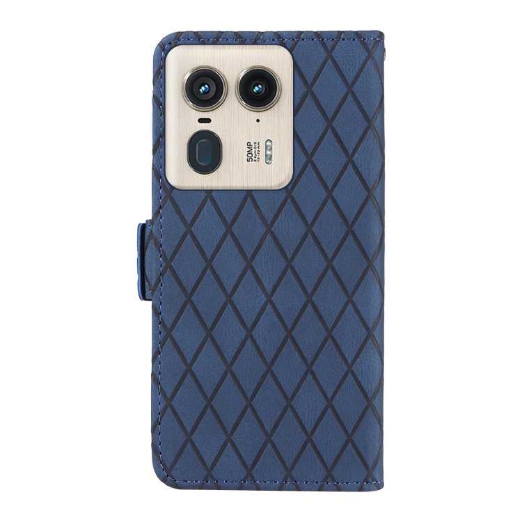 For Motorola Moto X50 Ultra Dual-color Rhombic Lattice Leather Phone Case