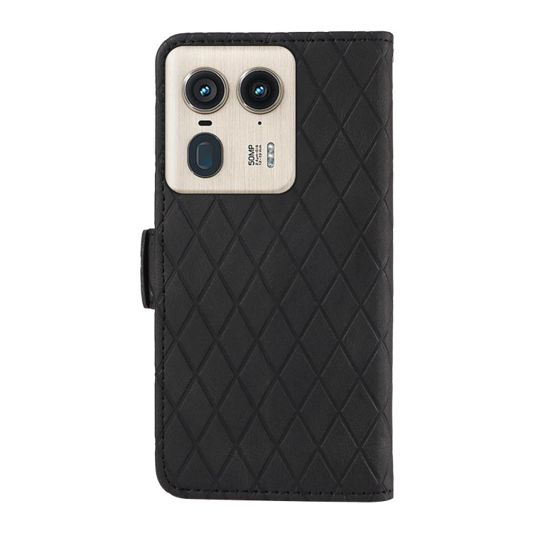 For Motorola Moto X50 Ultra Dual-color Rhombic Lattice Leather Phone Case