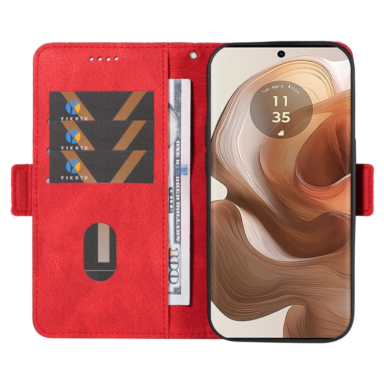 For Motorola Moto X50 Ultra Dual-color Rhombic Lattice Leather Phone Case