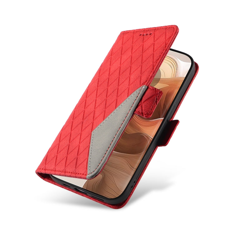 For Motorola Moto X50 Ultra Dual-color Rhombic Lattice Leather Phone Case