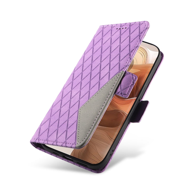For Motorola Moto X50 Ultra Dual-color Rhombic Lattice Leather Phone Case