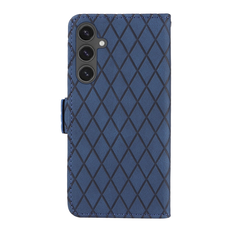 For Samsung Galaxy S24 FE 5G Dual-color Rhombic Lattice Leather Phone Case