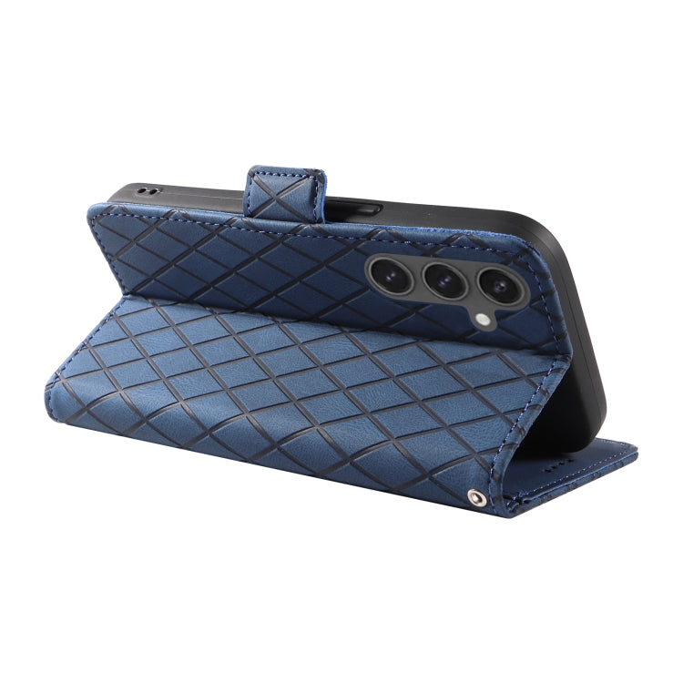 For Samsung Galaxy S24 FE 5G Dual-color Rhombic Lattice Leather Phone Case