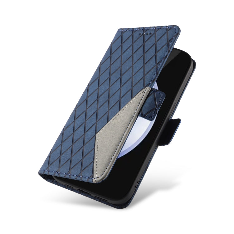 For Samsung Galaxy S24 FE 5G Dual-color Rhombic Lattice Leather Phone Case