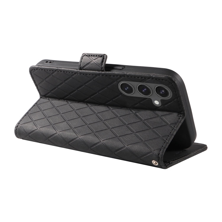 For Samsung Galaxy S24 FE 5G Dual-color Rhombic Lattice Leather Phone Case