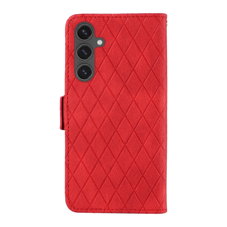For Samsung Galaxy S24 FE 5G Dual-color Rhombic Lattice Leather Phone Case