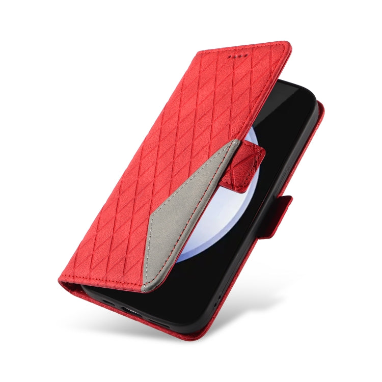 For Samsung Galaxy S24 FE 5G Dual-color Rhombic Lattice Leather Phone Case