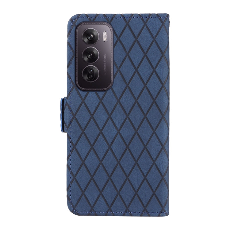 For OPPO Reno12 Pro 5G Global Dual-color Rhombic Lattice Leather Phone Case