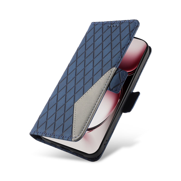 For OPPO Reno12 Pro 5G Global Dual-color Rhombic Lattice Leather Phone Case
