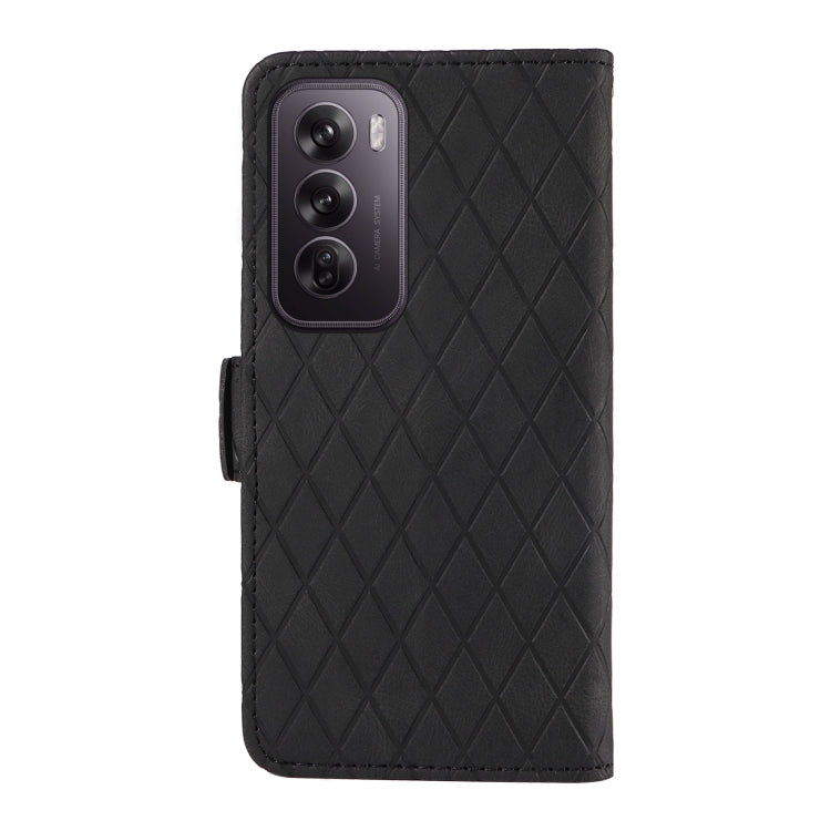 For OPPO Reno12 Pro 5G Global Dual-color Rhombic Lattice Leather Phone Case