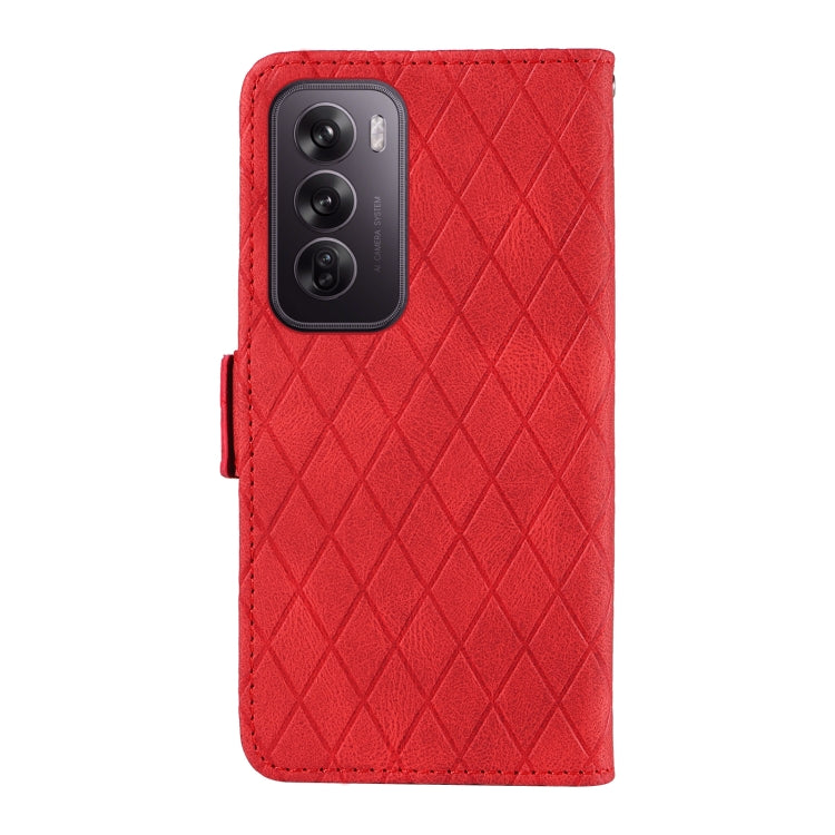 For OPPO Reno12 Pro 5G Global Dual-color Rhombic Lattice Leather Phone Case