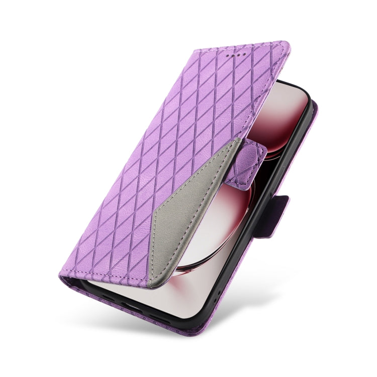For OPPO Reno12 Pro 5G Global Dual-color Rhombic Lattice Leather Phone Case