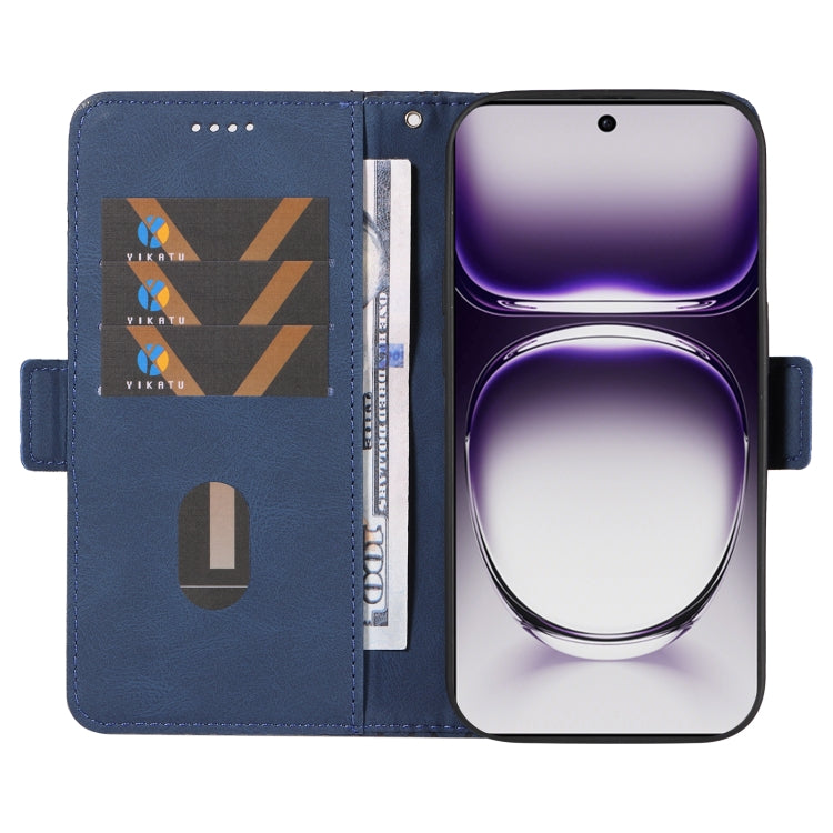 For OPPO Reno12 5G Global Dual-color Rhombic Lattice Leather Phone Case