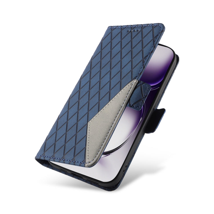 For OPPO Reno12 5G Global Dual-color Rhombic Lattice Leather Phone Case