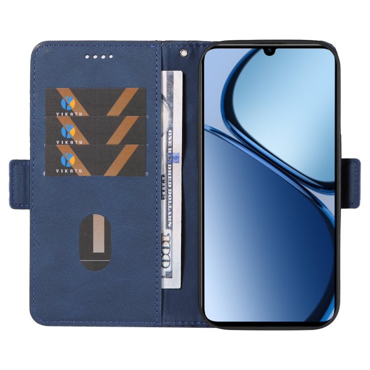 For Realme C63 / C61 Global Dual-color Rhombic Lattice Leather Phone Case
