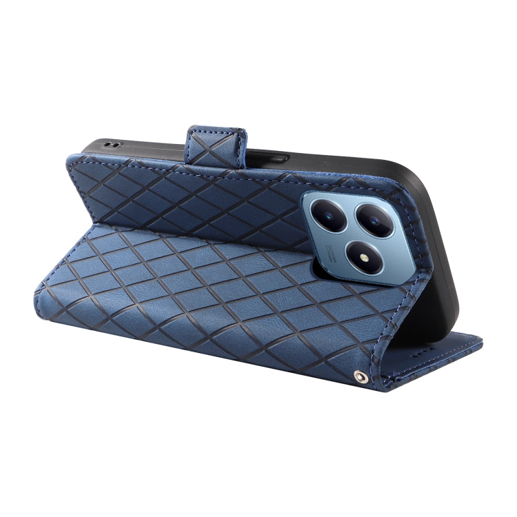 For Realme C63 / C61 Global Dual-color Rhombic Lattice Leather Phone Case