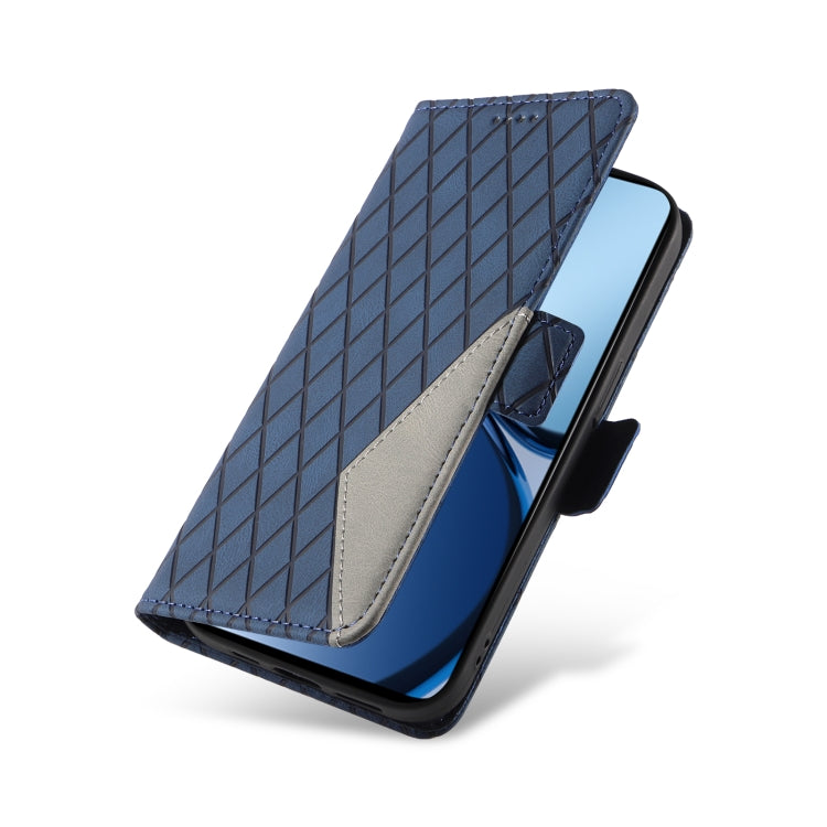 For Realme C63 / C61 Global Dual-color Rhombic Lattice Leather Phone Case