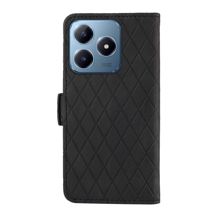For Realme C63 / C61 Global Dual-color Rhombic Lattice Leather Phone Case