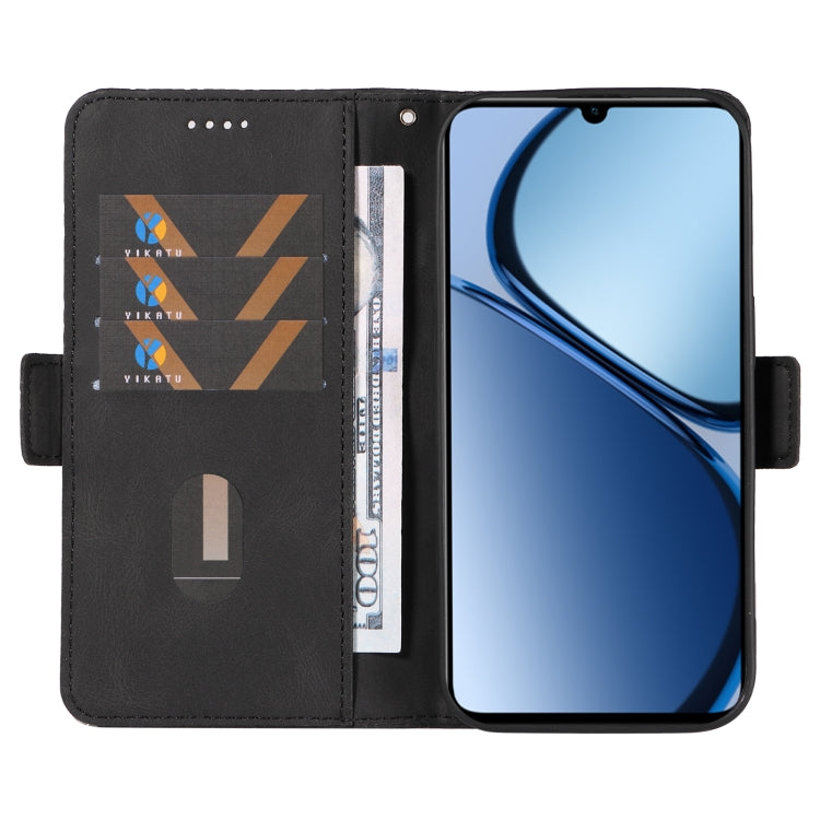 For Realme C63 / C61 Global Dual-color Rhombic Lattice Leather Phone Case