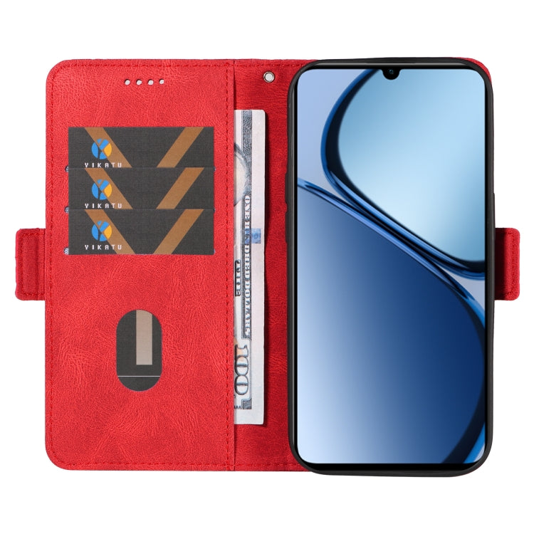For Realme C63 / C61 Global Dual-color Rhombic Lattice Leather Phone Case