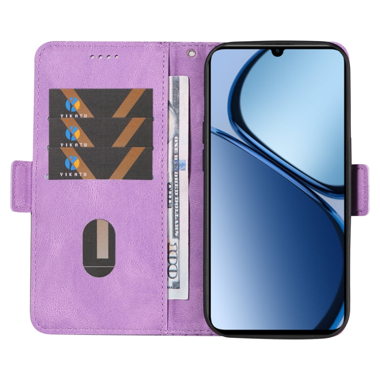 For Realme C63 / C61 Global Dual-color Rhombic Lattice Leather Phone Case
