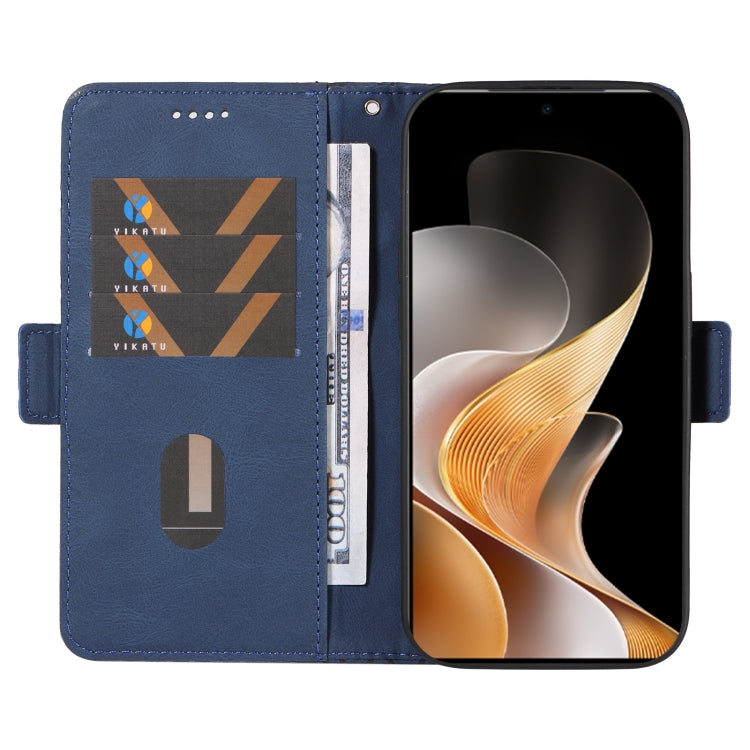 For vivo V40 5G Dual-color Rhombic Lattice Leather Phone Case